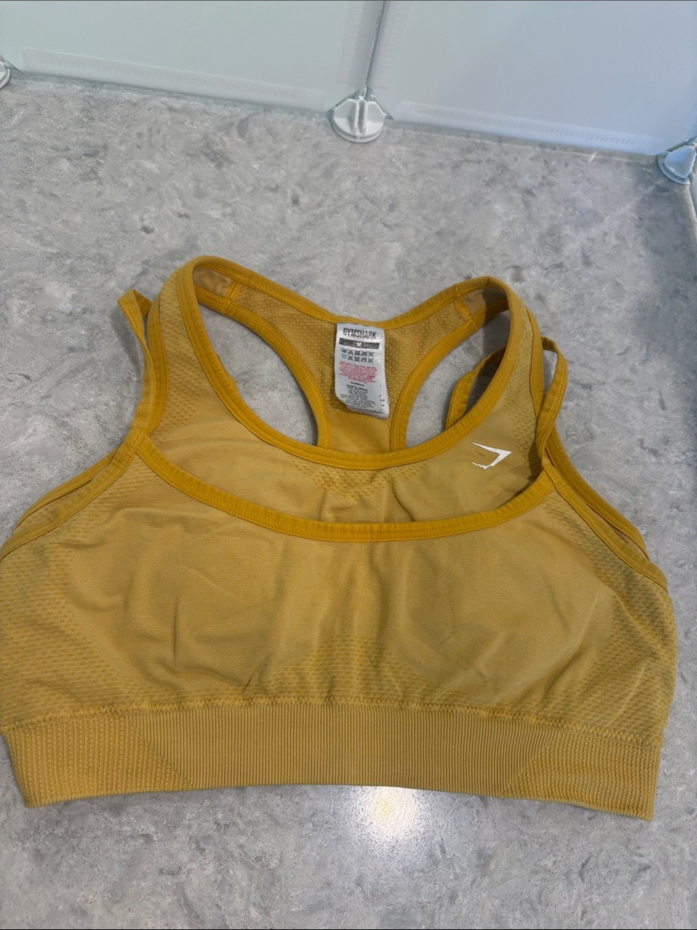 Gymshark Mustard Yellow Racerback Sports Bra